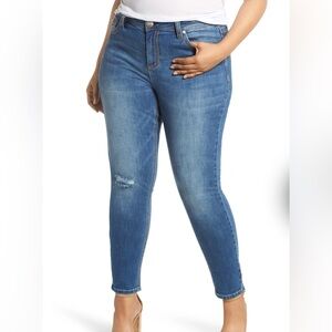 SEVEN7 PLUS SIZE ROCKER DECONSTRUCTED SKINNY JEANS, WOMENS, SIZE 16W